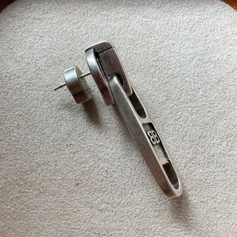 Balenciaga Silver Men's Earring - Picture 6 of 11